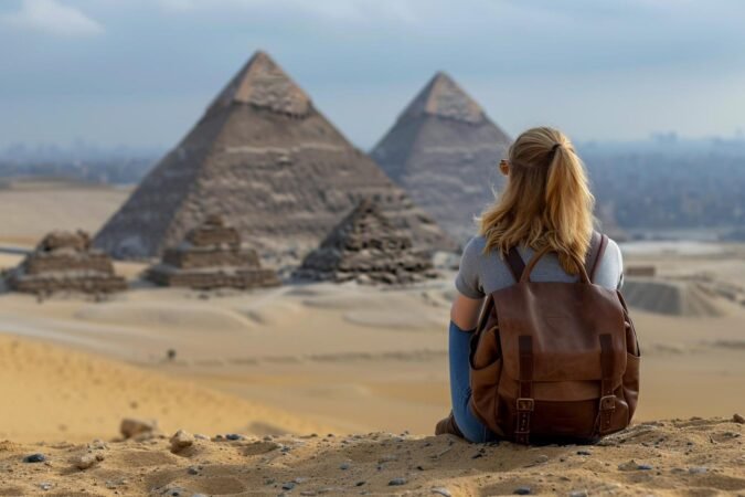 woman sitting top sandy hill x